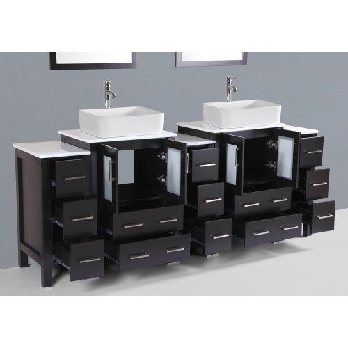 84" Bosconi AB224RC3S Double Vanity