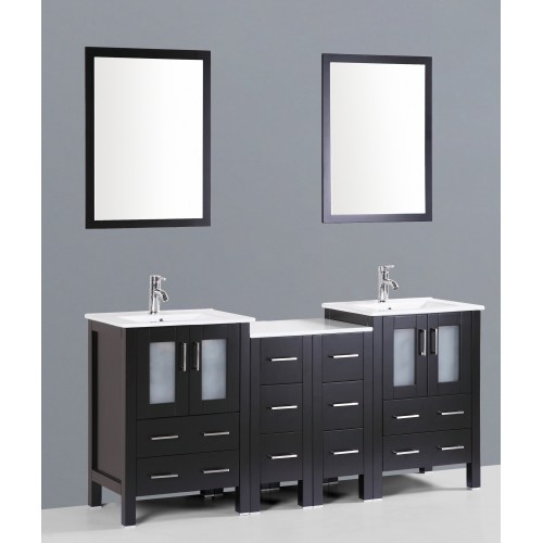 72" Bosconi AB224U2S Double Vanity