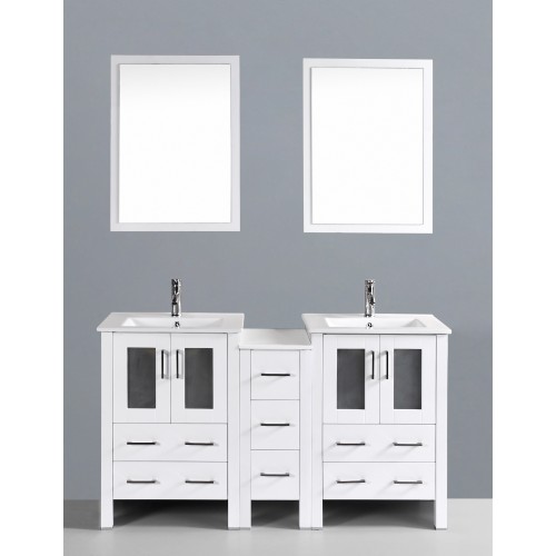 60" Bosconi AW224U1S Double Vanity