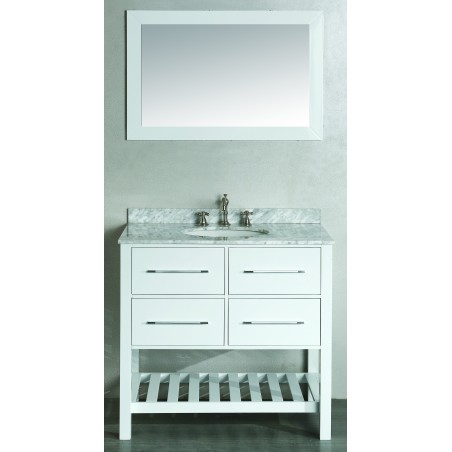 36" Bosconi SB-250-3WH Contemporary Single Vanity