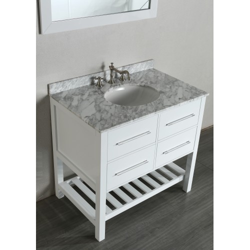 36" Bosconi SB-250-3WH Contemporary Single Vanity