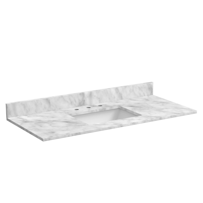 49" Carrara Marble Vantiy Top with Rectangular Bowl