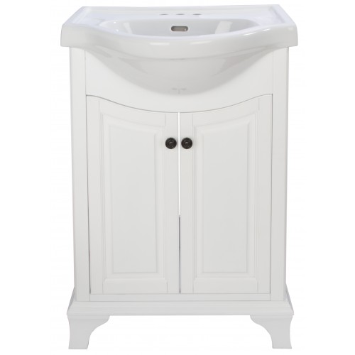 Corsicana White 26" Bathroom Vanity with Vitreous China Top