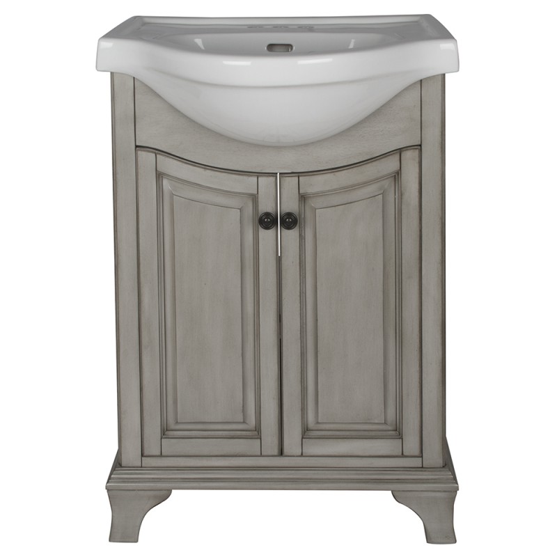 CORSICANA ANTIQUE GREY 26" BATHROOM VANITY WITH VITREOUS CHINA TOP