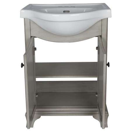 CORSICANA ANTIQUE GREY 26" BATHROOM VANITY WITH VITREOUS CHINA TOP