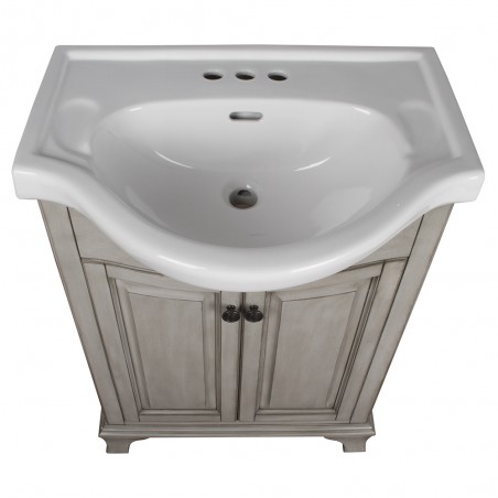 CORSICANA ANTIQUE GREY 26" BATHROOM VANITY WITH VITREOUS CHINA TOP