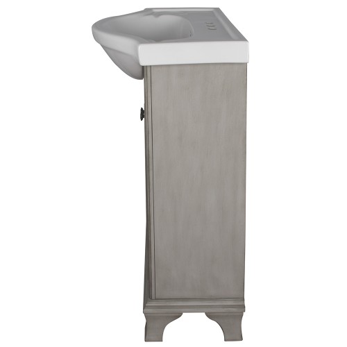 CORSICANA ANTIQUE GREY 26" BATHROOM VANITY WITH VITREOUS CHINA TOP