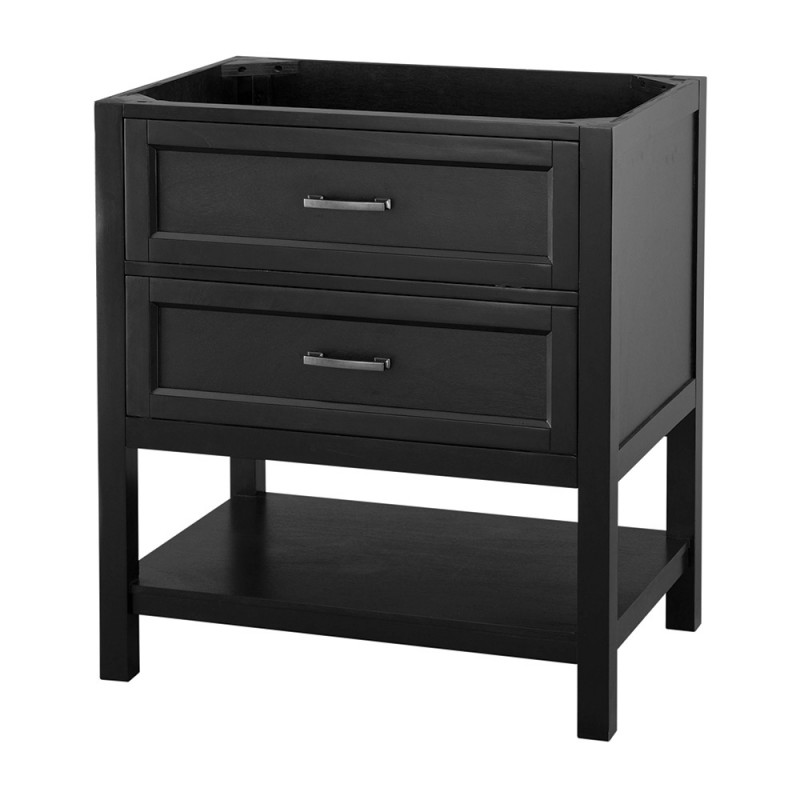 GEORGETTE 30" OPEN GRAIN BLACK BATHROOM VANITY