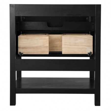 GEORGETTE 30" OPEN GRAIN BLACK BATHROOM VANITY