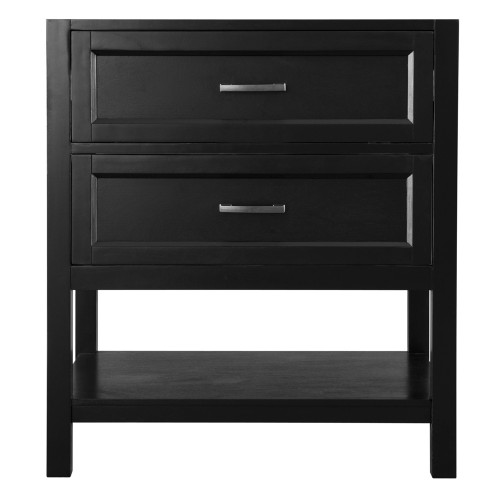 GEORGETTE 30" OPEN GRAIN BLACK BATHROOM VANITY