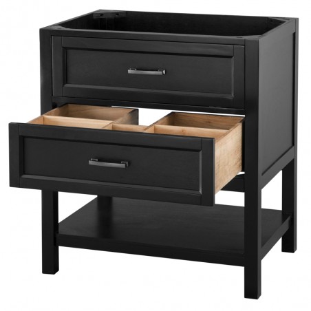 GEORGETTE 30" OPEN GRAIN BLACK BATHROOM VANITY