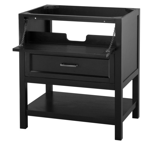 GEORGETTE 30" OPEN GRAIN BLACK BATHROOM VANITY