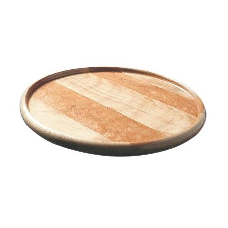 14 in. Round Lazy Susan w/Lip and Lacquer Finish