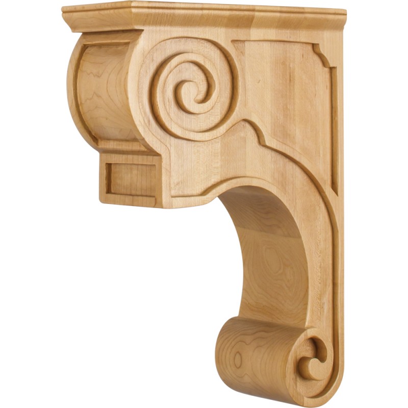 CORT-P Hand-Carved Wood Corbel with Plain Design