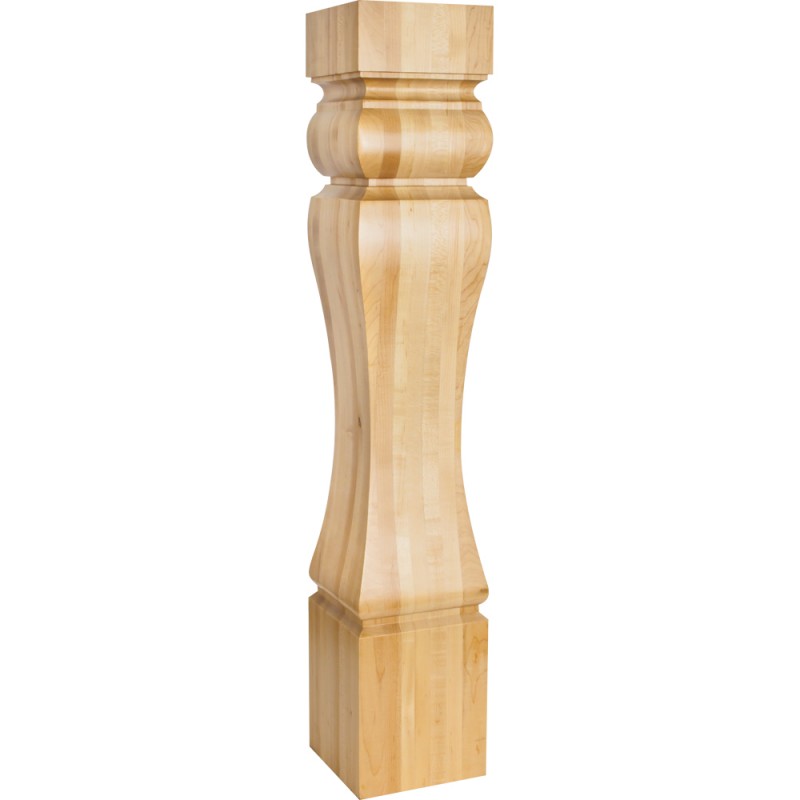 Baroque Wood Post (Island Leg).  6-1/2" x 6-1/2" x 35-1/2"  