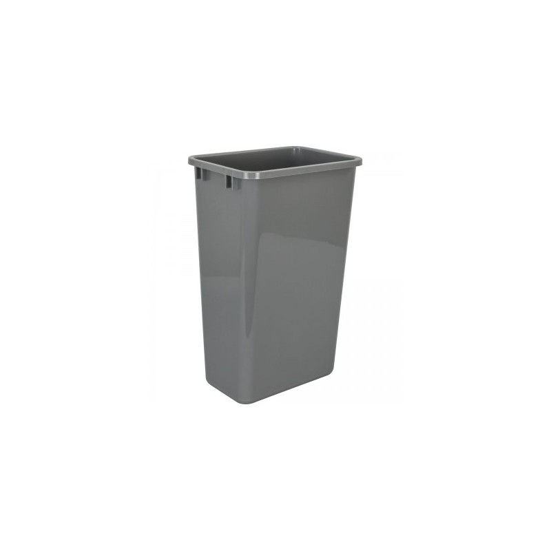 50-Quart Plastic Waste Container Gray. 10-1/4" x 14-7/8" x 