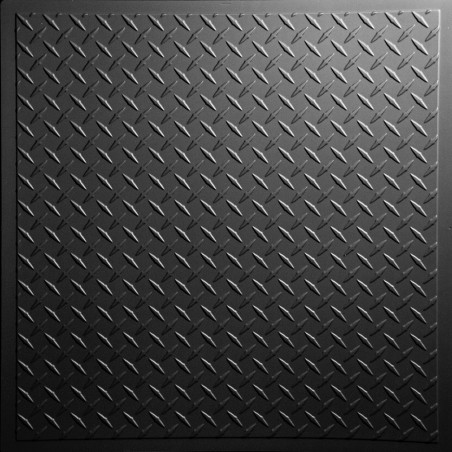 "Diamond Plate  24"" x 24"" Black Ceiling Tiles"