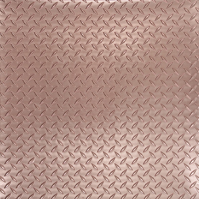 "Diamond Plate  24"" x 24"" Copper Ceiling Tiles"