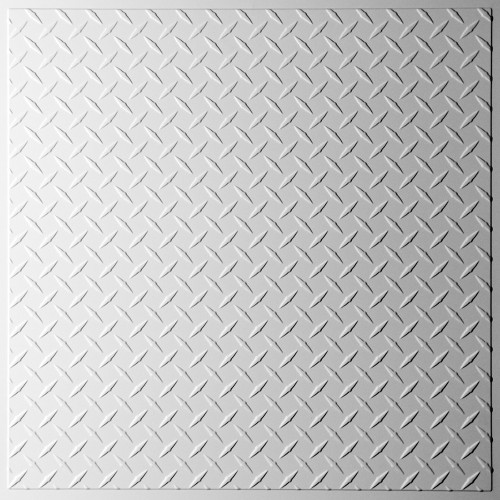 "Diamond Plate  24"" x 24"" White Ceiling Tiles"