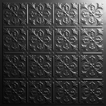 "Fleur-de-lis  24"" x 24"" Black Ceiling Tiles"