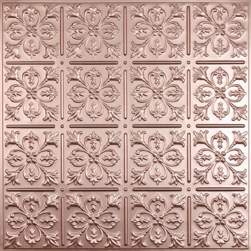 "Fleur-de-lis  24"" x 24"" Copper Ceiling Tiles"