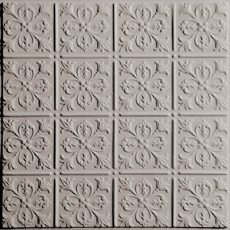 "Fleur-de-lis  24"" x 24"" Latte Ceiling Tiles"
