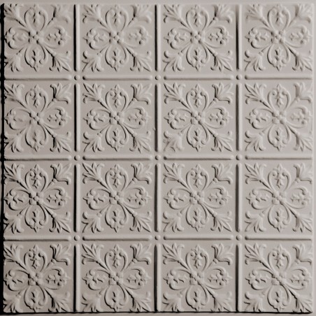 "Fleur-de-lis  24"" x 24"" Latte Ceiling Tiles"
