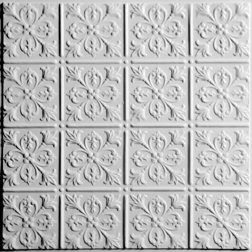 "Fleur-de-lis  24"" x 24"" White Ceiling Tiles"