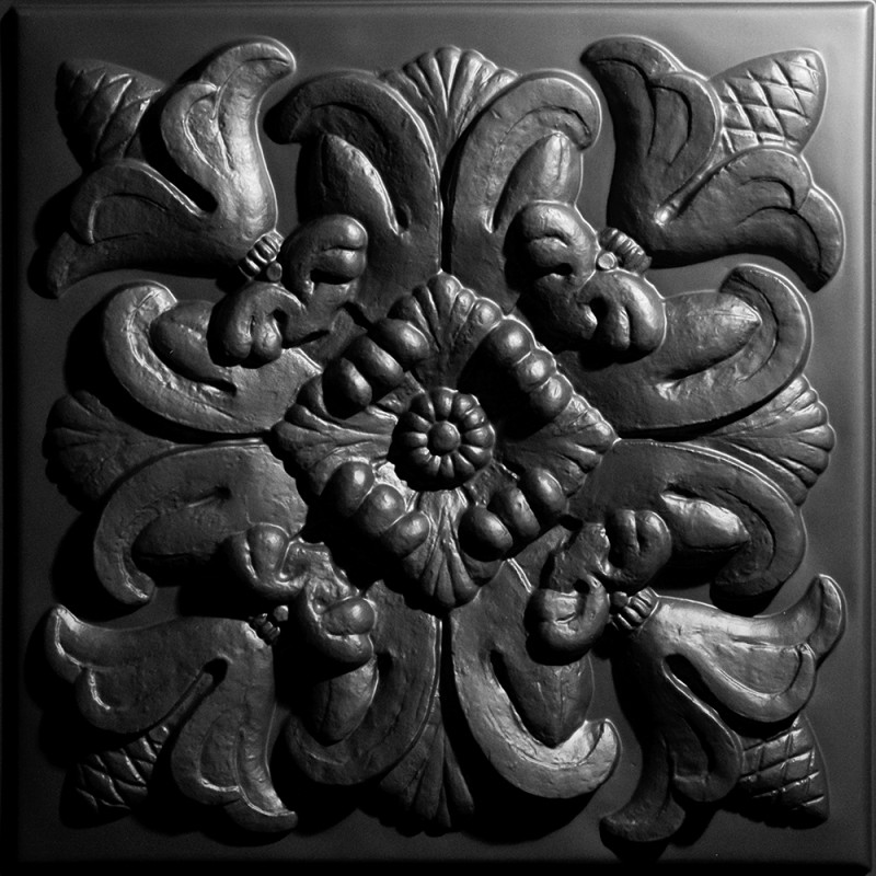 "Florentine  24"" x 24"" Black Ceiling Tiles"