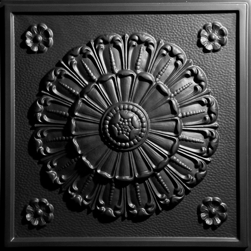 "Medallion  24"" x 24"" Black Ceiling Tiles"