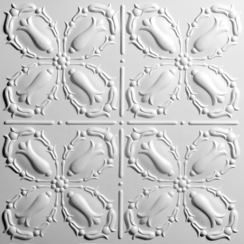 "Orleans  24"" x 24"" White Ceiling Tiles"