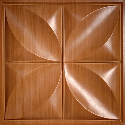 "Petal  24"" x 24"" Caramel Wood Ceiling Tiles"