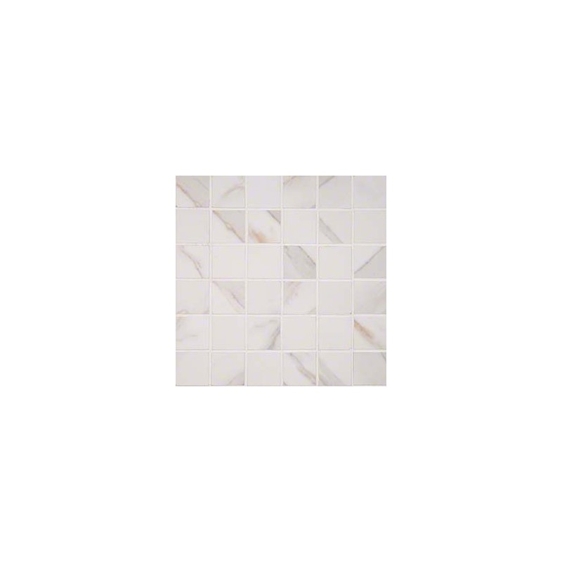 Pietra Calacatta 2x2 Mosaic White Porcelain Matte  2x2