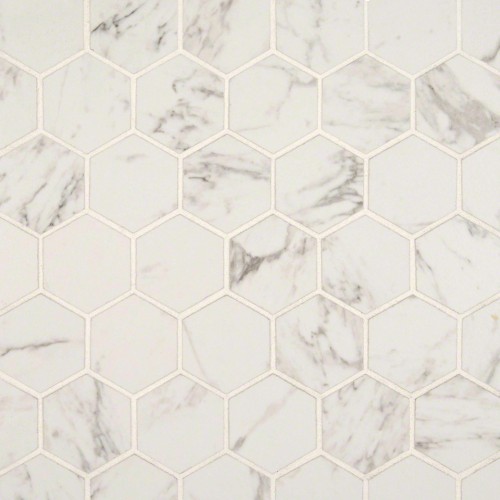 Pietra Carrara Hexagon Matte White Porcelain Matte 2X2