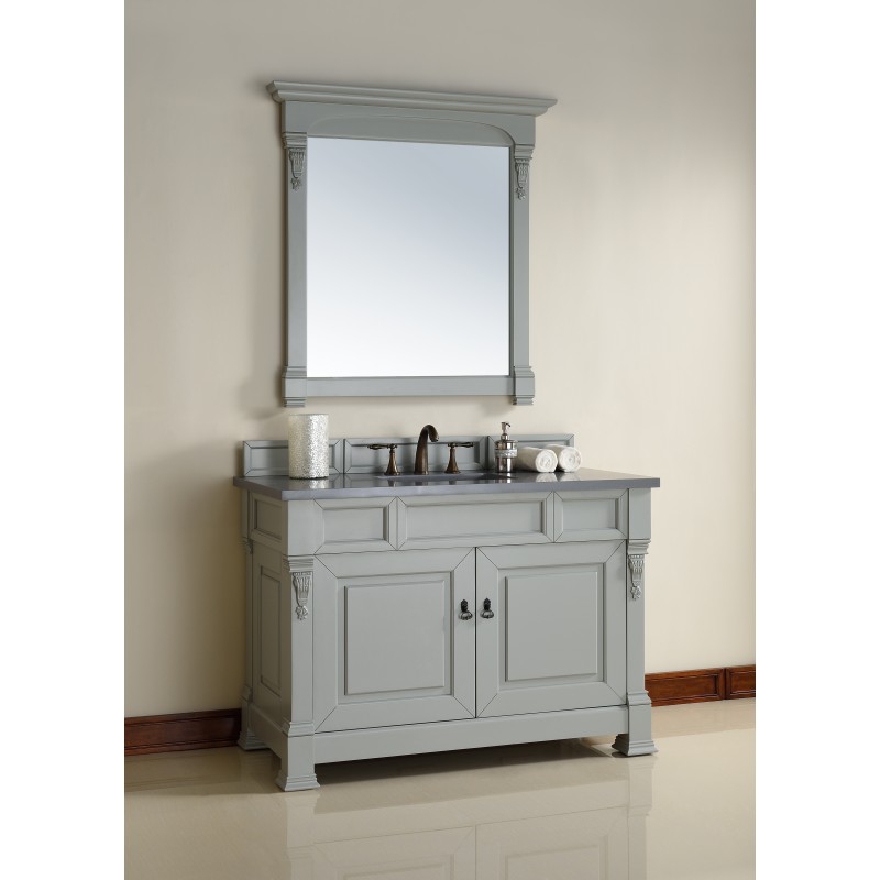 "Brookfield 48"" Urban Gray Single Vanity with Shadow Gray Quartz Top"