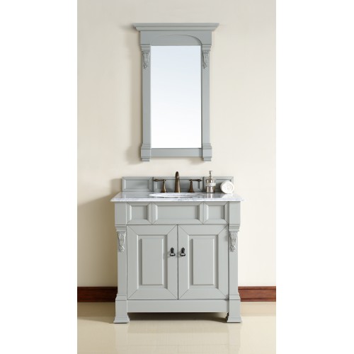 "Brookfield 36"" Urban Gray Single Vanity with Absolute Black Polished Stone Top"