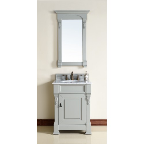 "Brookfield 26"" Urban Gray Single Vanity with Absolute Black Polished Stone Top"