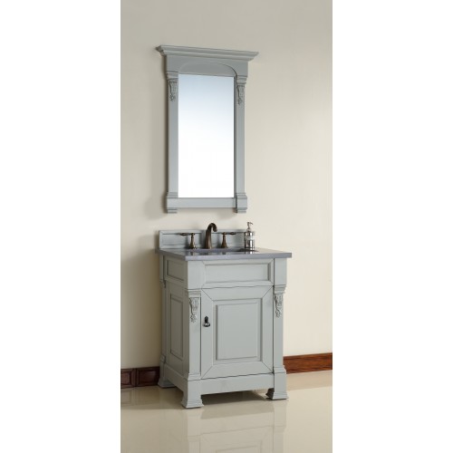 "Brookfield 26"" Urban Gray Single Vanity with Shadow Gray Quartz Top"