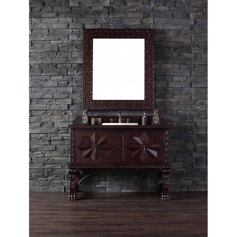 "Balmoral 48"" Antique Walnut Single Vanity with Wood Top"