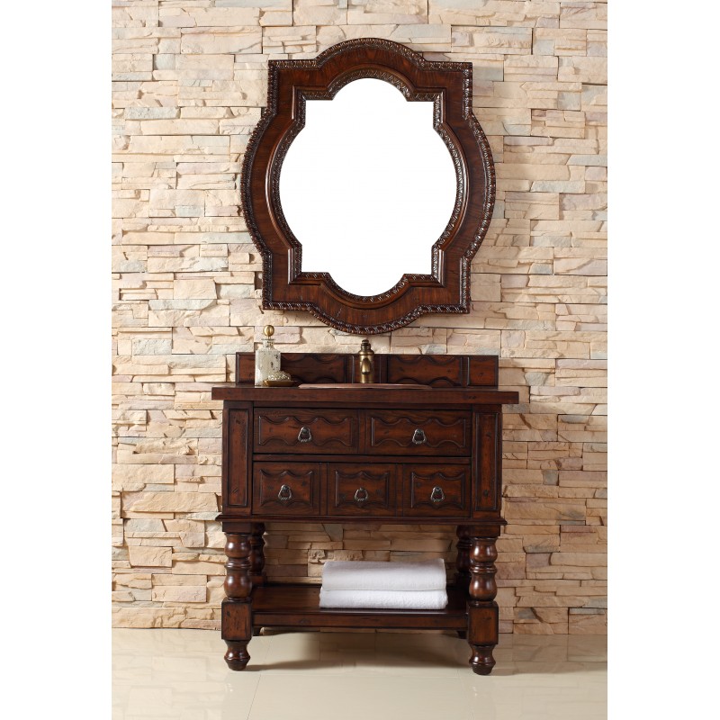 "Castilian 36"" Single Vanity Cabinet Aged Cognac"