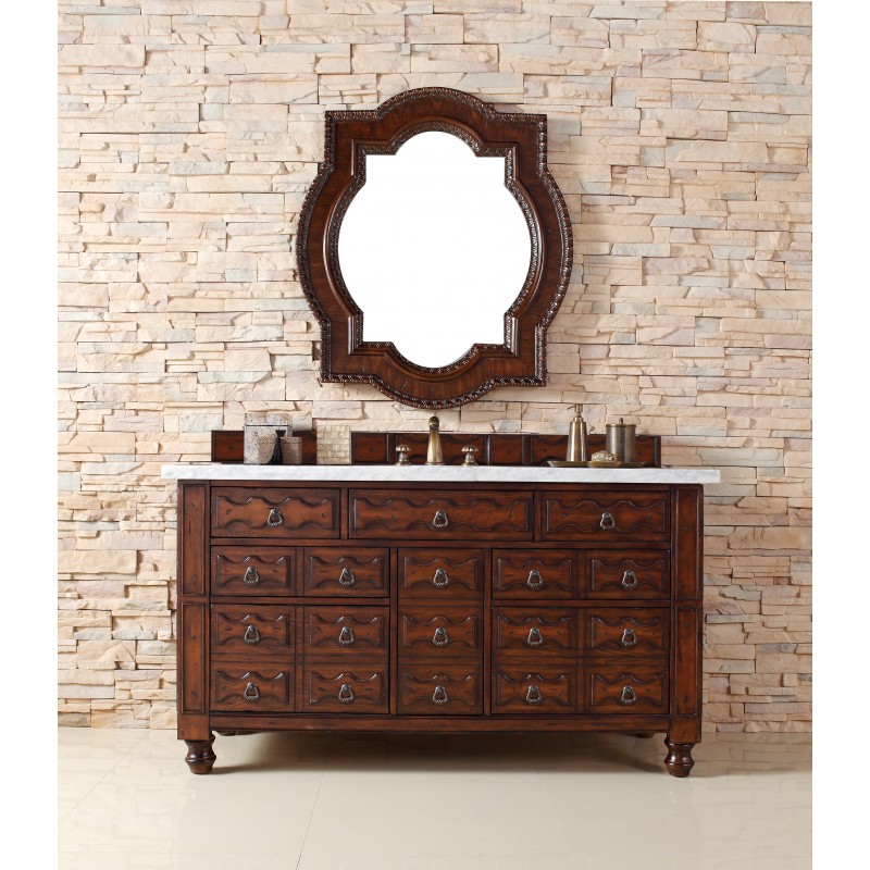 "Castilian 60"" Double Vanity Cabinet Aged Cognac"