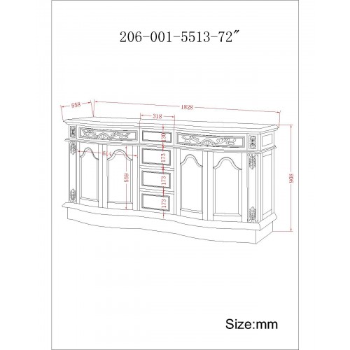 "Amalfi 72"" Double Travertine Top Vanity Cherry"