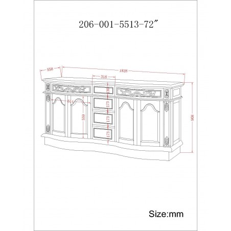 "Amalfi 72"" Double Travertine Top Vanity Cherry"