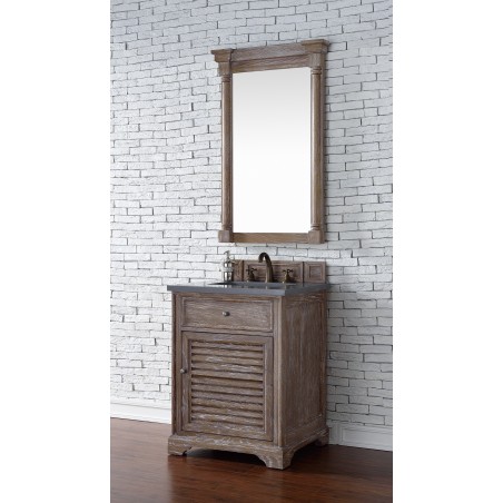 "Savannah 26"" Driftwood Single Vanity with Shadow Gray Quartz Top"