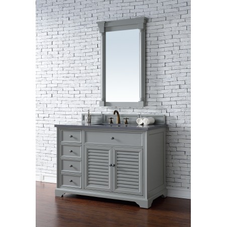 "Savannah 48"" Urban Gray Single Vanity with Shadow Gray Quartz Top"