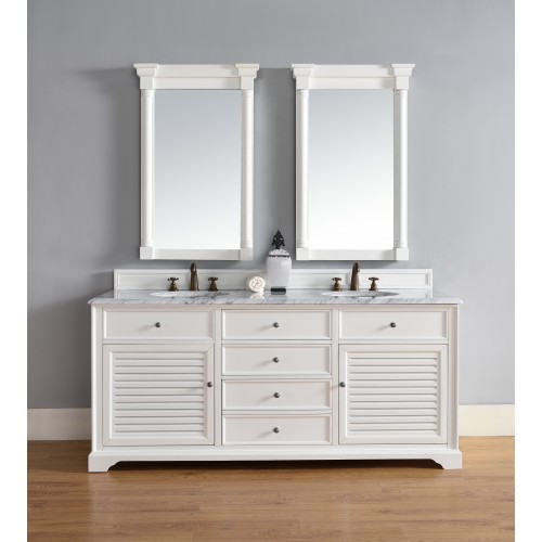 "Savannah 72"" Double Vanity Cabinet Cottage White"