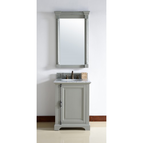 "Providence 26"" Urban Gray Single Vanity with Absolute Black Polished Stone Top"