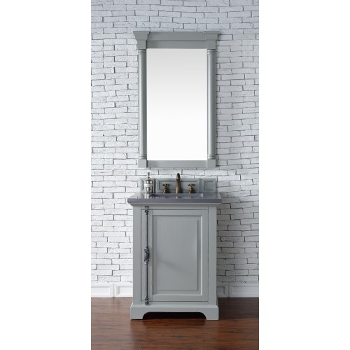 "Providence 26"" Urban Gray Single Vanity with Absolute Black Polished Stone Top"