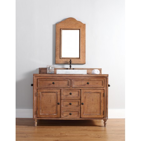 "Copper Cove 48"" Driftwood Patina Single Vanity with Wood Top"