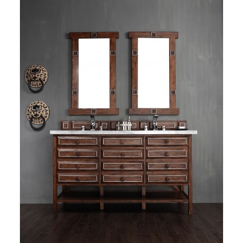 "Tacoma 60"" Single Vanity Cabinet Sienna with Silver"